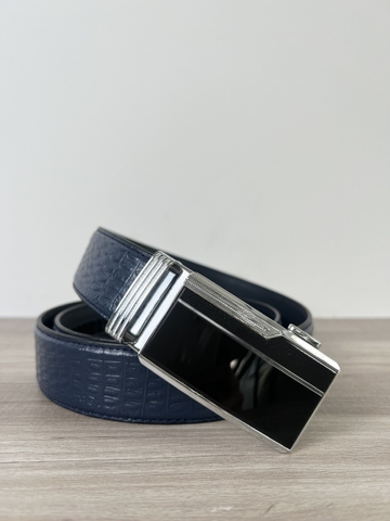 Dây nịt da bò vân cá sấu 2 lớp bản 3.5cm-Khoá tự động- Thương Hiệu Gootik Fashion