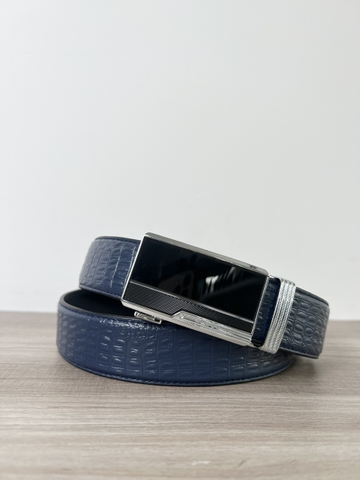 Dây nịt da bò vân cá sấu 2 lớp bản 3.5cm-Khoá tự động- Thương Hiệu Gootik Fashion