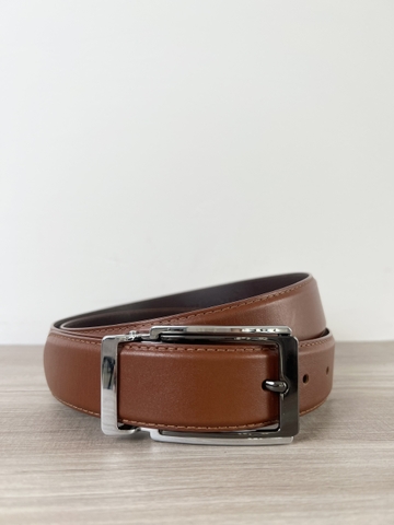 Dây nịt da bò vân đan 2 lớp bản 3.5cm-Khoá Kim Kẹp- Thương Hiệu Gootik Fashion