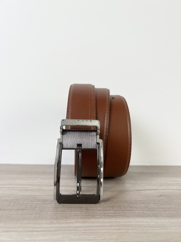 Dây nịt da bò vân đan 2 lớp bản 3.5cm-Khoá Kim Kẹp- Thương Hiệu Gootik Fashion