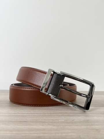 Dây nịt da bò vân đan 2 lớp bản 3.5cm-Khoá Kim Kẹp- Thương Hiệu Gootik Fashion