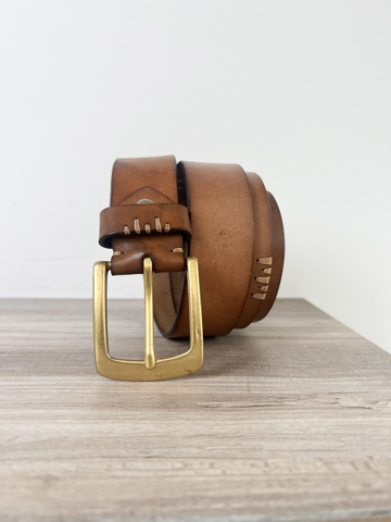 Thắt Lưng Nam da bò Ý 1 lớp màu wash Thủ Công bản 3.8cm-Khoá kim đồng nguyên khối-Thương Hiệu Gootik Fashion