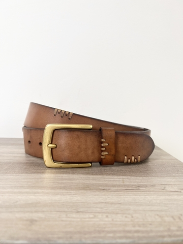 Thắt Lưng Nam da bò Ý 1 lớp màu wash Thủ Công bản 3.8cm-Khoá kim đồng nguyên khối-Thương Hiệu Gootik Fashion