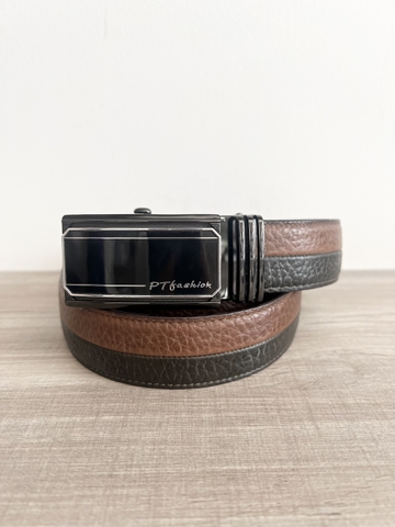 Thắt Lưng Nam da bò 2 lớp bản 3.5cm phối màu độc đáo-Khoá tự động-Thương Hiệu Gootik Fashion