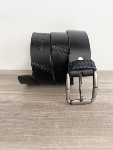 Thắt Lưng Nam da trâu 1 lớp ghép nối thủ công bản 3.8cm-Khoá Kim-Thương Hiệu Gootik Fashion