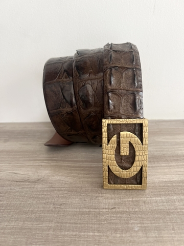 Thắt Lưng Nam Da cá sấu Gai bản 3.8cm-Khoá bấm chữ G cao cấp-Thương Hiệu Gootik Fashion