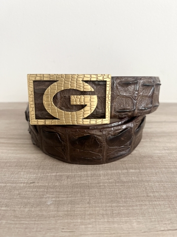 Thắt Lưng Nam Da cá sấu Gai bản 3.8cm-Khoá bấm chữ G cao cấp-Thương Hiệu Gootik Fashion