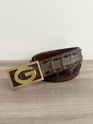 Thắt Lưng Nam Da cá sấu Gai bản 3.8cm-Khoá bấm chữ G cao cấp-Thương Hiệu Gootik Fashion