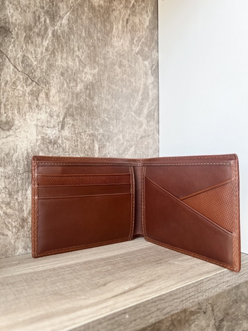 Bóp nam ngang màu bò vân caro