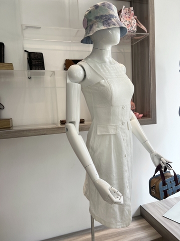 Đầm trắng phối lưới Gootik