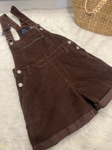 Quần Short Yếm Nữ Nâu Đậm