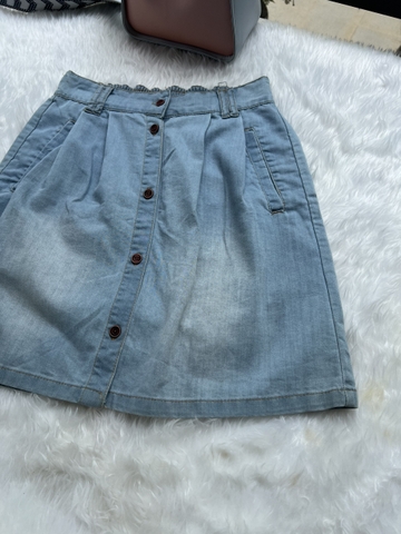 Chan Váy Denim Lưng Chun