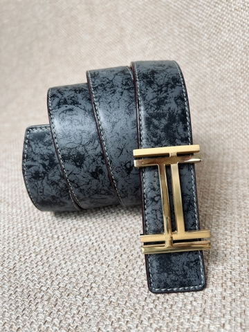 Thắt Lưng Nam da bò dùng 2 mặt bản 3.5cm phối màu độc đáo-Khoá chữ H-Thương Hiệu Gootik Fashion