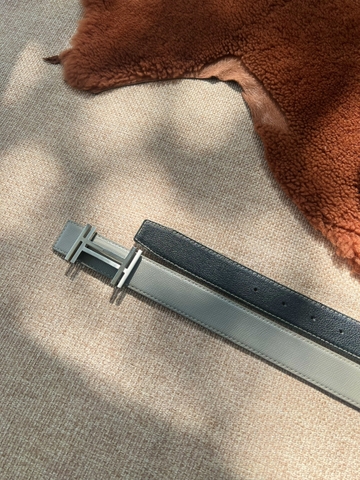 Thắt Lưng Nam da bò Ý dùng 2 mặt bản 3.5cm phối màu độc đáo-Khoá chữ H-Thương Hiệu Gootik Fashion