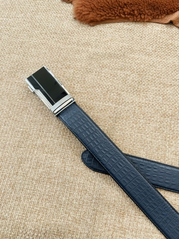 Dây nịt da bò vân cá sấu 2 lớp bản 3.5cm-Khoá tự động- Thương Hiệu Gootik Fashion