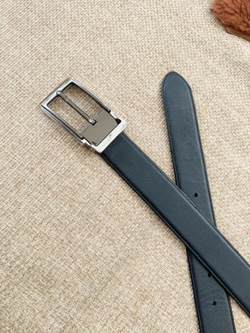 Dây nịt da bò vân Caro 2 lớp bản 3.5cm-Khoá kim kẹp-Thương Hiệu Gootik Fashion