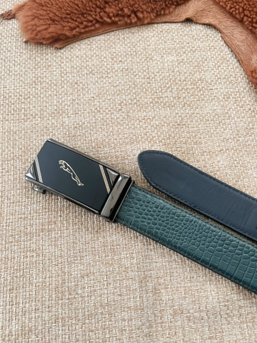 Dây nịt da bò vân cá sấu 2 lớp bản 3.5cm-Khoá tự động- Thương Hiệu Gootik Fashion