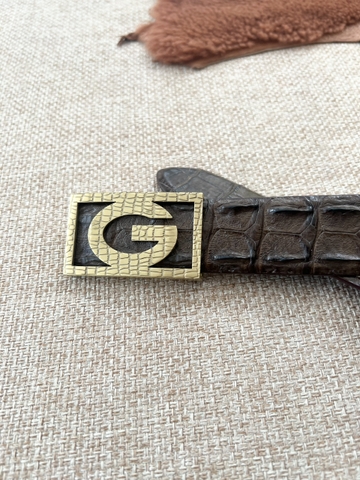 Thắt Lưng Nam Da cá sấu Gai bản 3.8cm-Khoá bấm chữ G cao cấp-Thương Hiệu Gootik Fashion