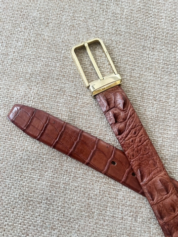 Thắt Lưng Nam Da cá sấu Gai bản 3.5cm-Khoá Kim kẹp-Thương Hiệu Gootik Fashion