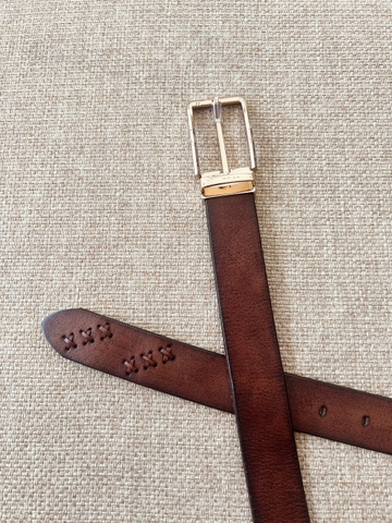 Thắt Lưng Nam da bò 1 lớp bảng 3.5cm-Khoá kim kẹp-Thương Hiệu Gootik Fashion