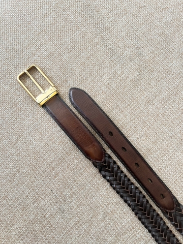 Thắt lưng Nam da bò đan phối bản 3.5cm-Khoá Kim-Thương Hiệu Gootik Fashion