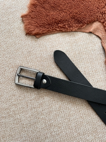 Thắt Lưng Nam da trâu 1 lớp vân chân kim bản 3.5cm-Khoá Kim-Thương Hiệu Gootik Fashion