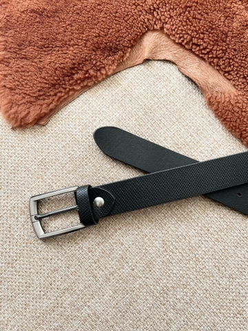 Thắt Lưng Nam da trâu 1 lớp vân chân kim bản 3.5cm-Khoá Kim-Thương Hiệu Gootik Fashion