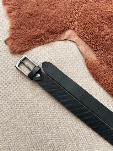 Thắt Lưng Nam da trâu 1 lớp vân chân kim bản 3.5cm-Khoá Kim-Thương Hiệu Gootik Fashion