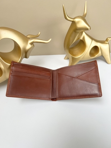 Bóp nam ngang màu bò vân caro