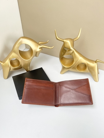 Bóp nam ngang màu bò vân caro