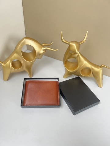 Bóp nam ngang màu bò vân caro