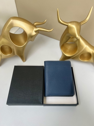 Bóp nam đứng màu xanh caro