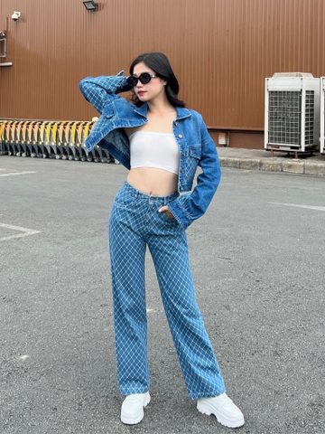 Quần Jeans Họa Tiết Caro Cao Cấp GootikFashion-M2