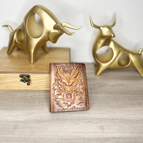 Bóp nam 88 đứng khắc nổi đầu rồng