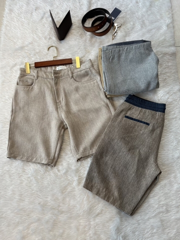 Quần Short Nam Màu Xám phối Vải Jeans Size 31
