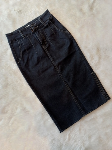 Chân Váy Jeans Bút Chì Xẻ Tà Ngắn Size S