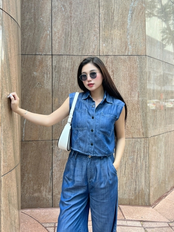 Quần Jeans Lụa Ống Rộng