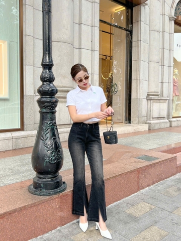 Quần Ống Loe Xẻ Lai Thanh Lịch Hack Dáng Cực Đỉnh