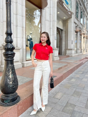 Quần Ống Loe Xẻ Lai Thanh Lịch Hack Dáng Cực Đỉnh