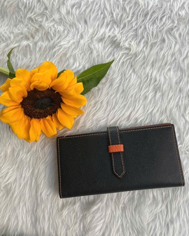 Bóp 118 dài đen có dây gài