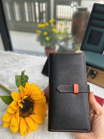 Bóp 118 dài đen có dây gài