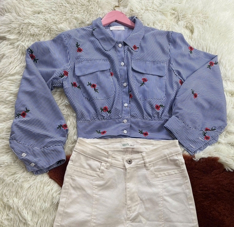 Áo Sơ Mi Nữ Tay Dơi Thêu Hoa Đặc Sắc