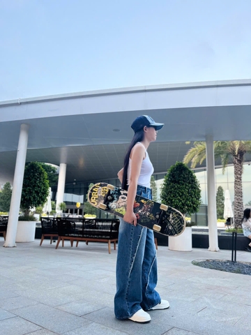 Quần Jeans Cao Cấp Ống Rộng Cách Điệu GOOTIK FASHION