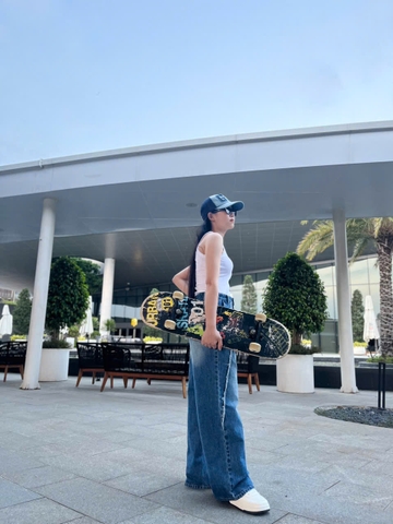 Quần Jeans Cao Cấp Ống Rộng Cách Điệu GOOTIK FASHION