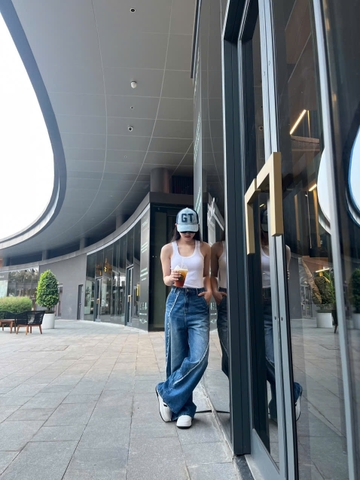 Quần Jeans Cao Cấp Ống Rộng Cách Điệu GOOTIK FASHION