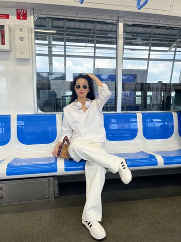 Quần Jeans Suông Ống Rộng Phối Chỉ 3 Màu