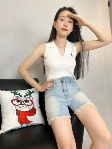 Quần Short Jeans Đắp Chéo Gootik Fashion - Chất Jeans Cotton co giãn thoải mái