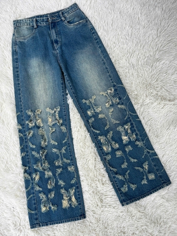 Quần Jeans Xước ống rộng 24cm Cao Cấp GOOTIK Fashion