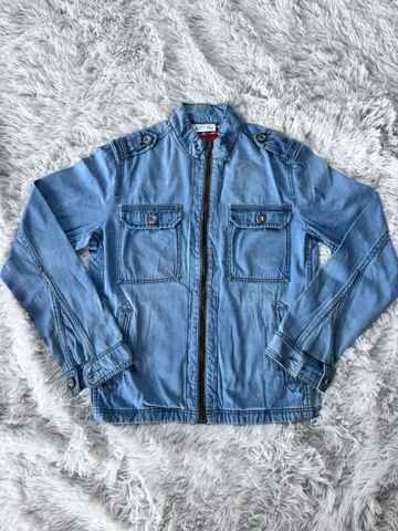 Áo Khoác Jeans Nam Màu Xanh Xám GOOTIK Fashion - AKM-017