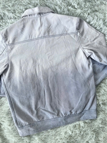 Áo Khoác Jeans Nam Phối Trắng Xám Cá Tính & Phong Cách-AKM-016